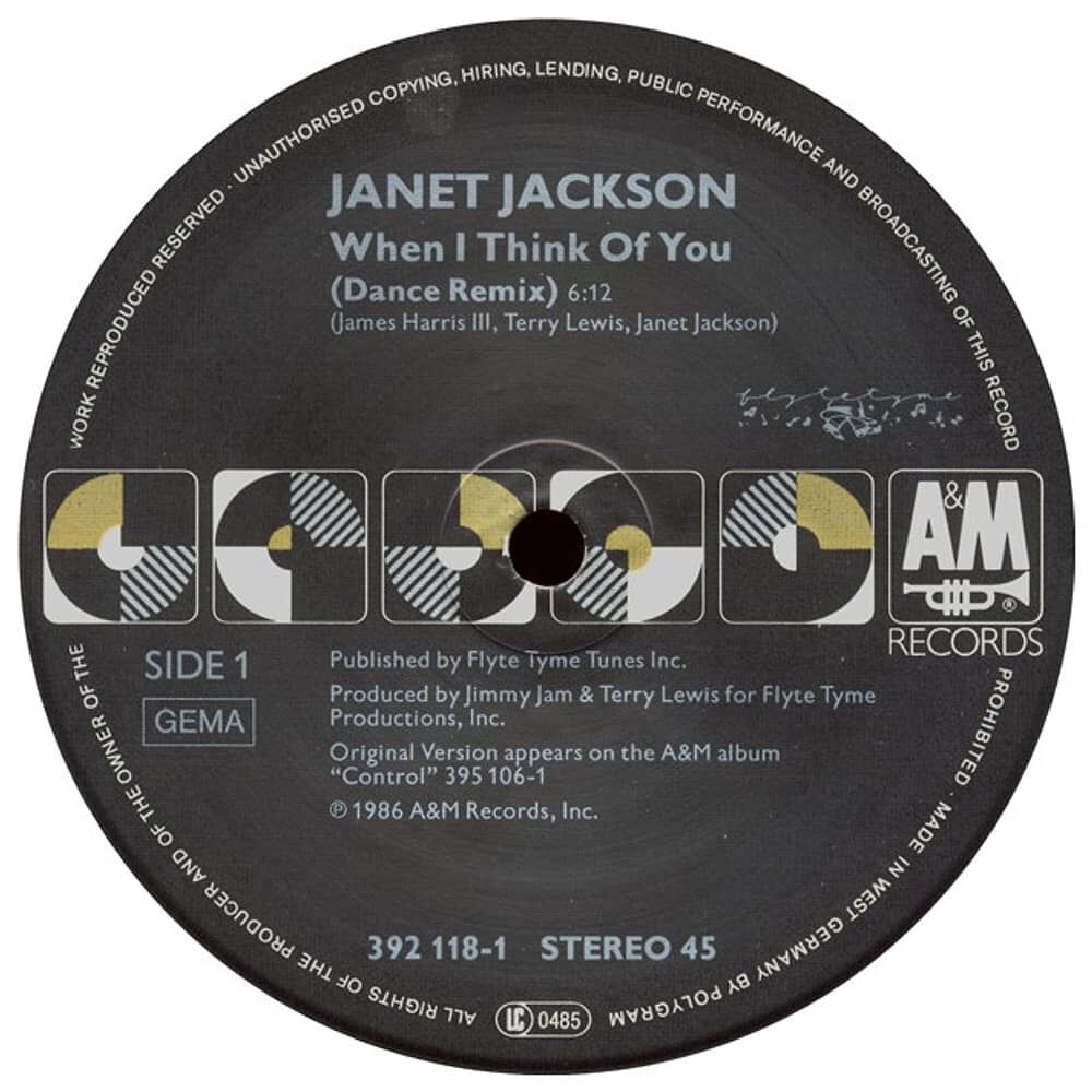 Janet Jackson - When I Think Of You | 12" Maxi Single Usado image number 2.0