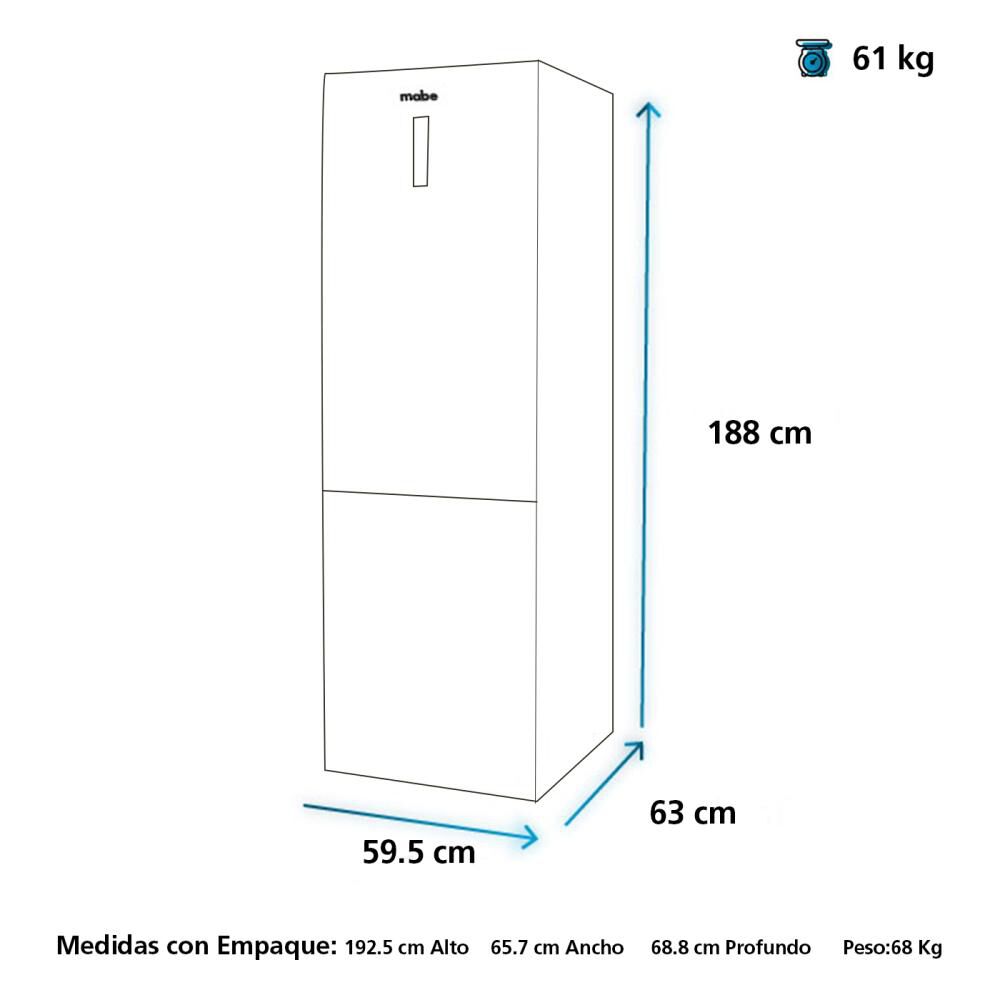 Refrigerador Bottom Freezer Mabe RMB302PXLRS0 / No Frost / 290 Litros / A+ image number 8.0