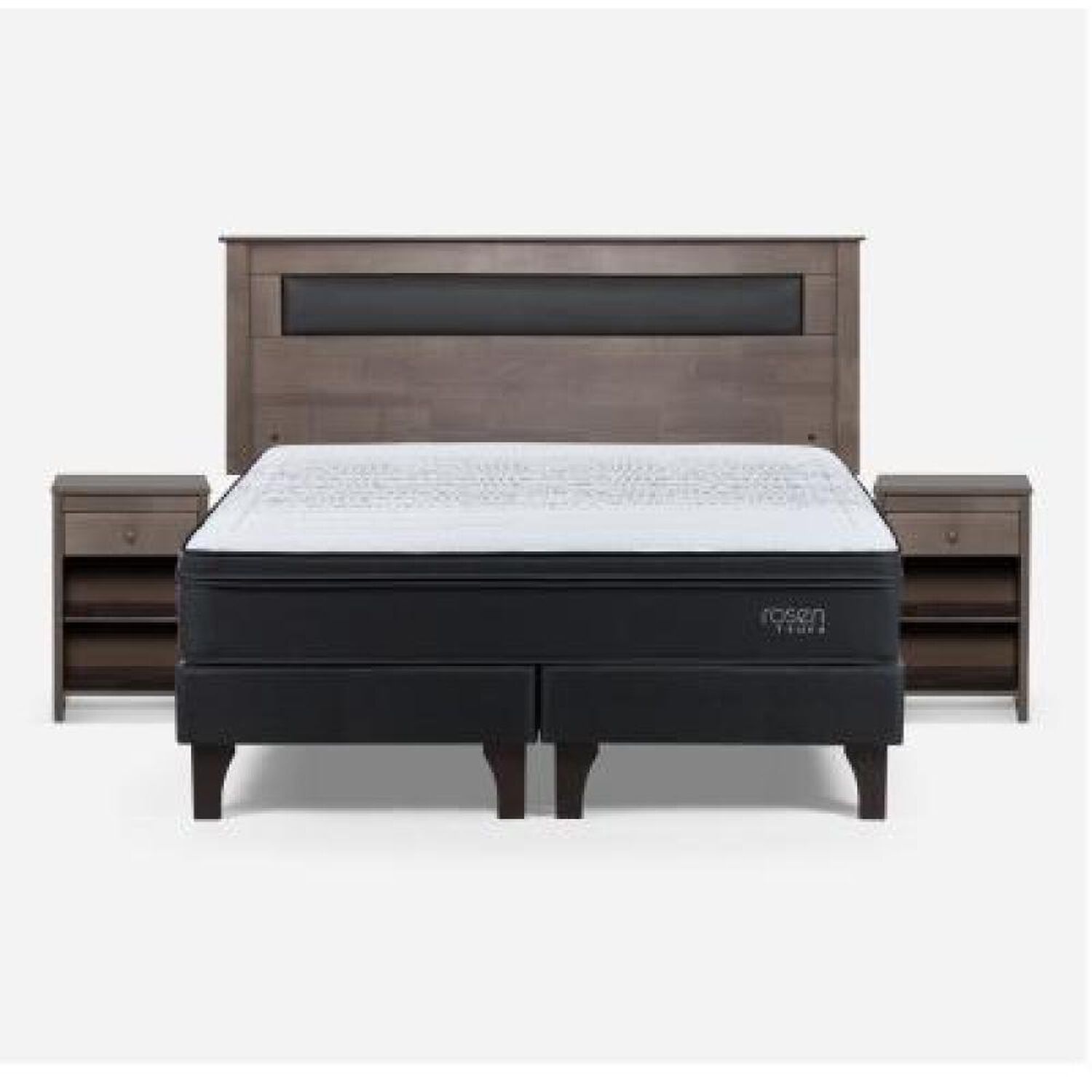 Cama Europea Rosen Tempo / 2 Plazas / Base Dividida + Set De Maderas image number 6.0