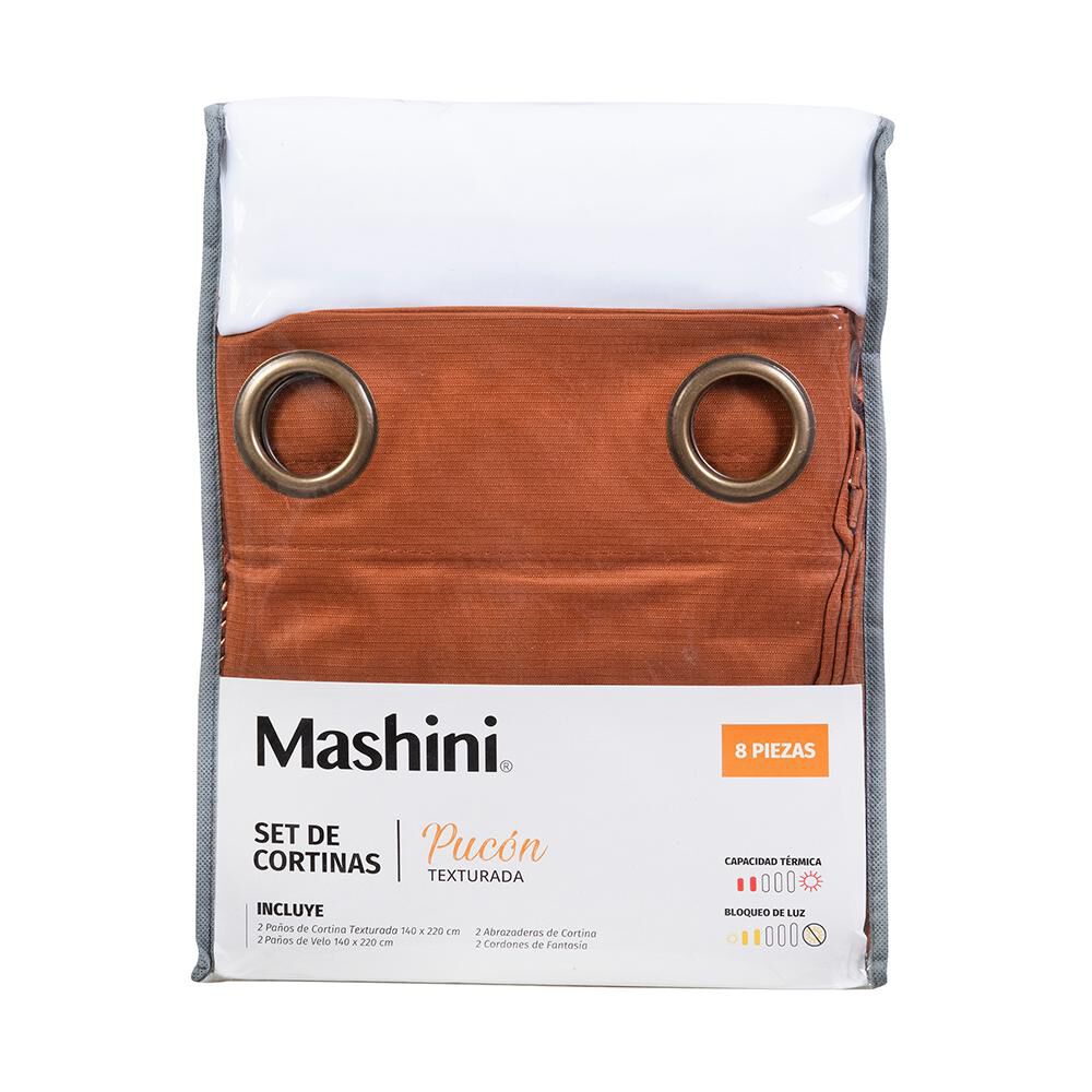Set De Cortinas Mashini Pucon / 8 Piezas / 220x145 image number 3.0