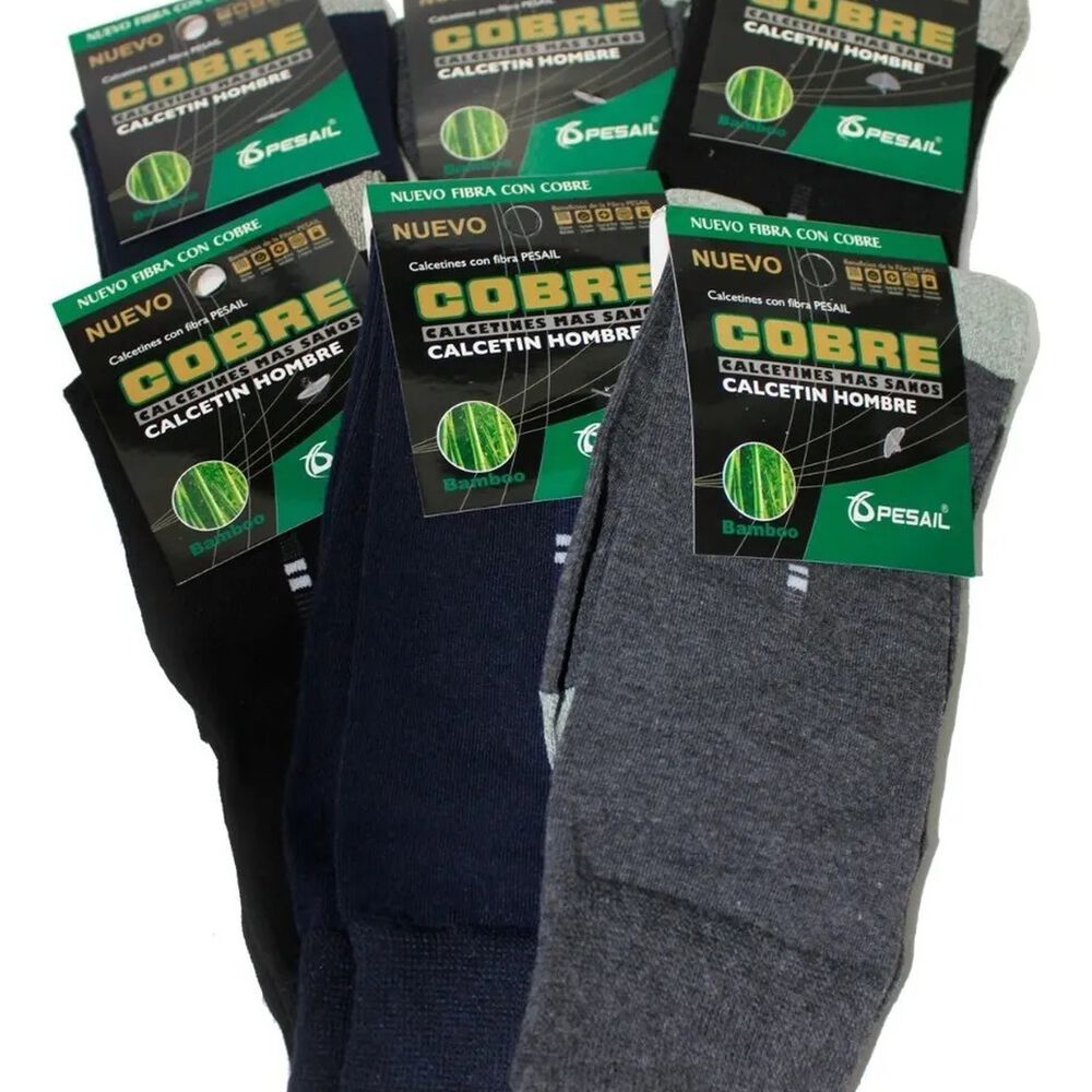 Calcetines De Algodón Y Cobre Para Hombre 12 Pares image number 3.0