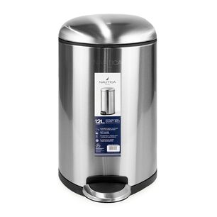Basurero Acero Inoxidable Con Pedal 12 Litros Cierre Suave Nautica