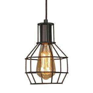 L&aacute;mpara Colgante Jaula Met&aacute;lica Estilo Industrial Vintage