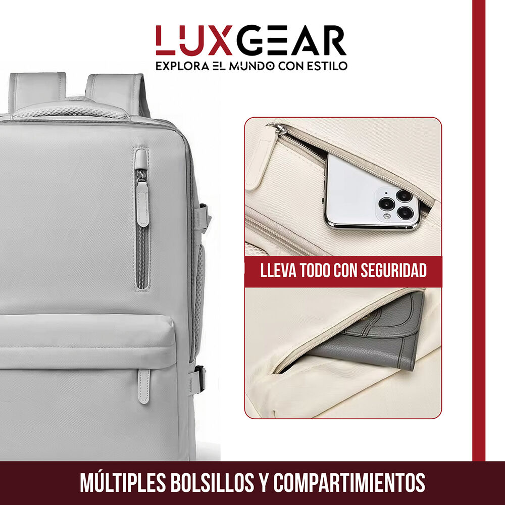 Mochila De Viaje Expansible Luxgear Nomadlifev2 Impermeable - Negro image number 5.0