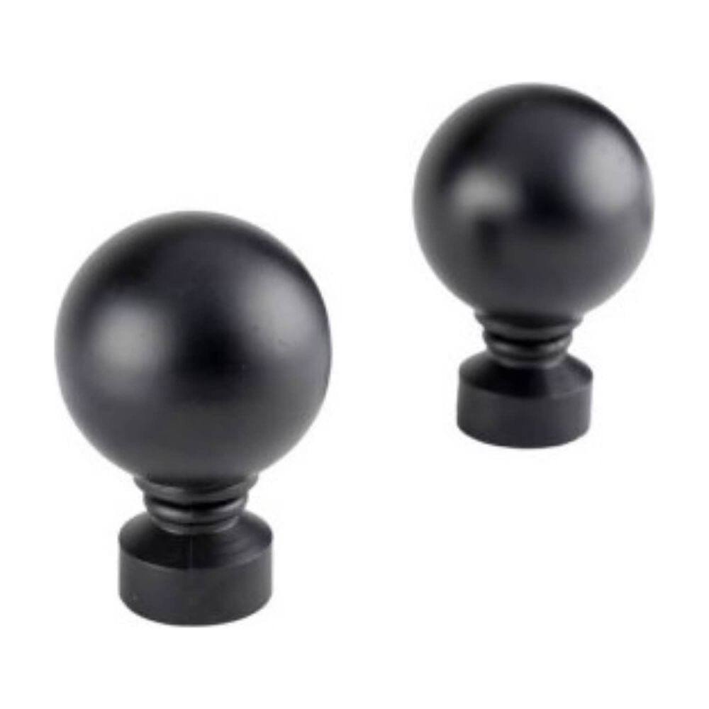 Pack 2 Terminales Cortinero Bola Acero Negro 28 Mm image number 0.0