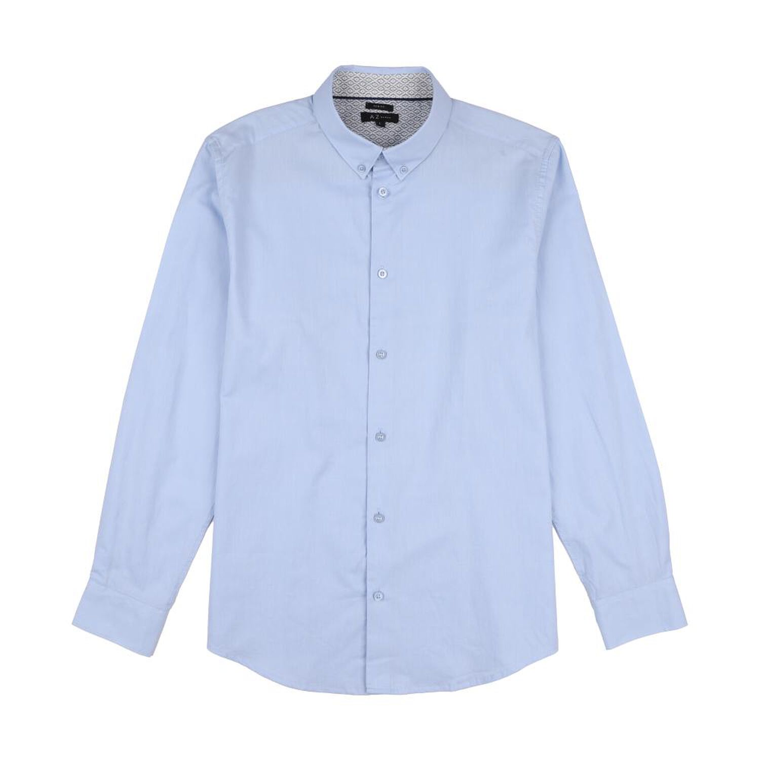 Camisa Lisa Regular Manga Larga Hombre Az Black image number 0.0