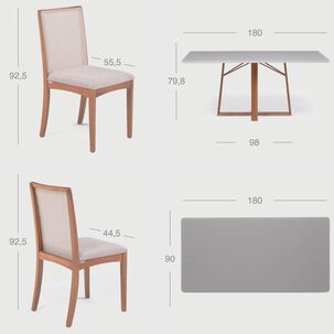 Juego De Comedor Roca Nara / 6 Sillas