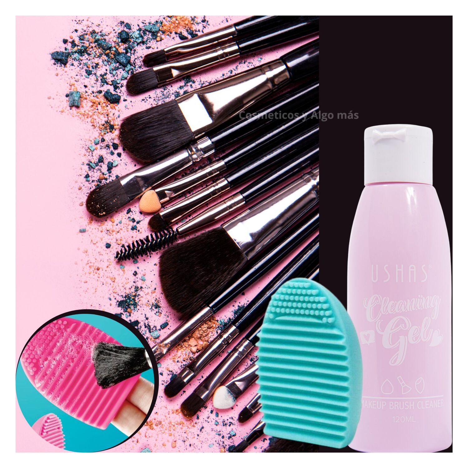 Set Limpiador De Brochas De Maquillaje En Gel Mas Esponja Silicona image number 0.0