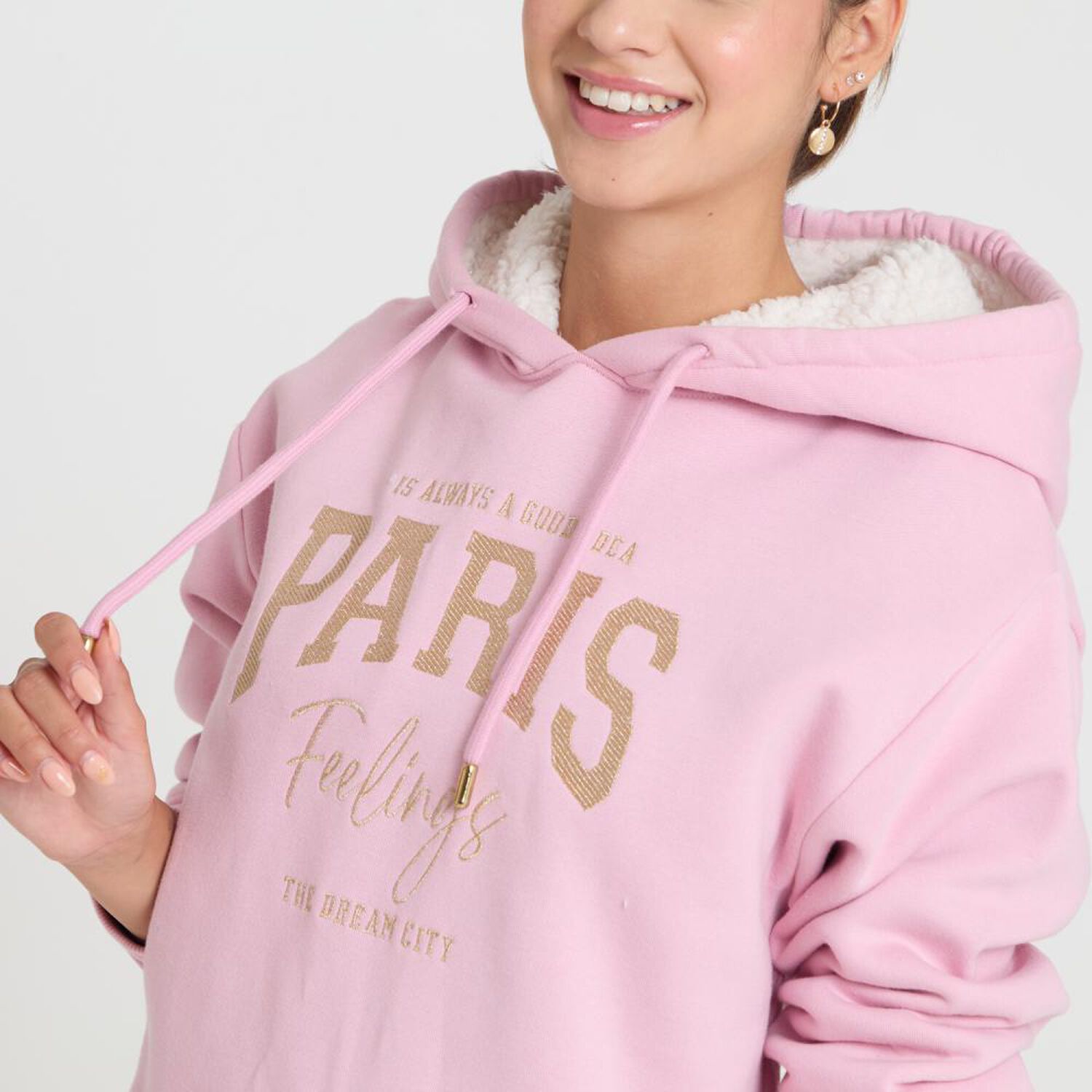 Poler&oacute;n Estampado Paris Cuello Alto Mujer Freedom image number 4.0