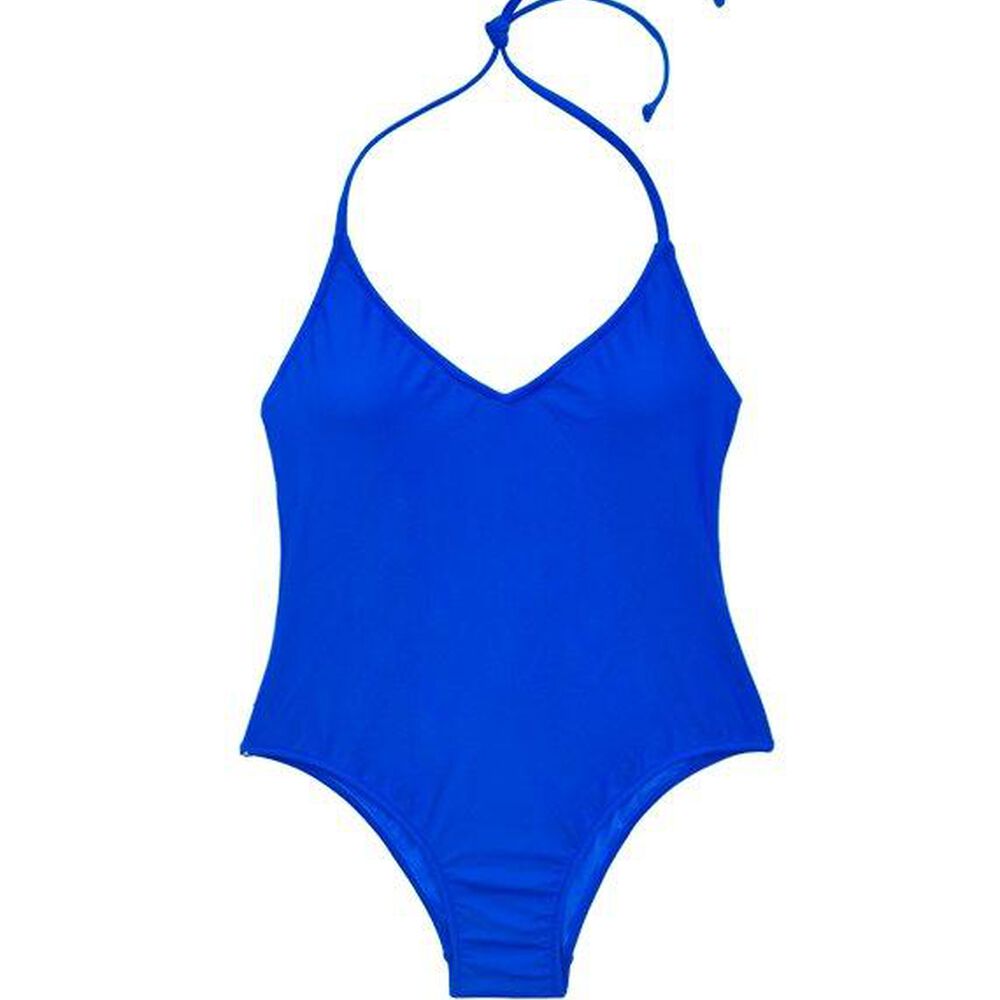 Traje De Baño Escotado Con Pinza Azul image number 1.0