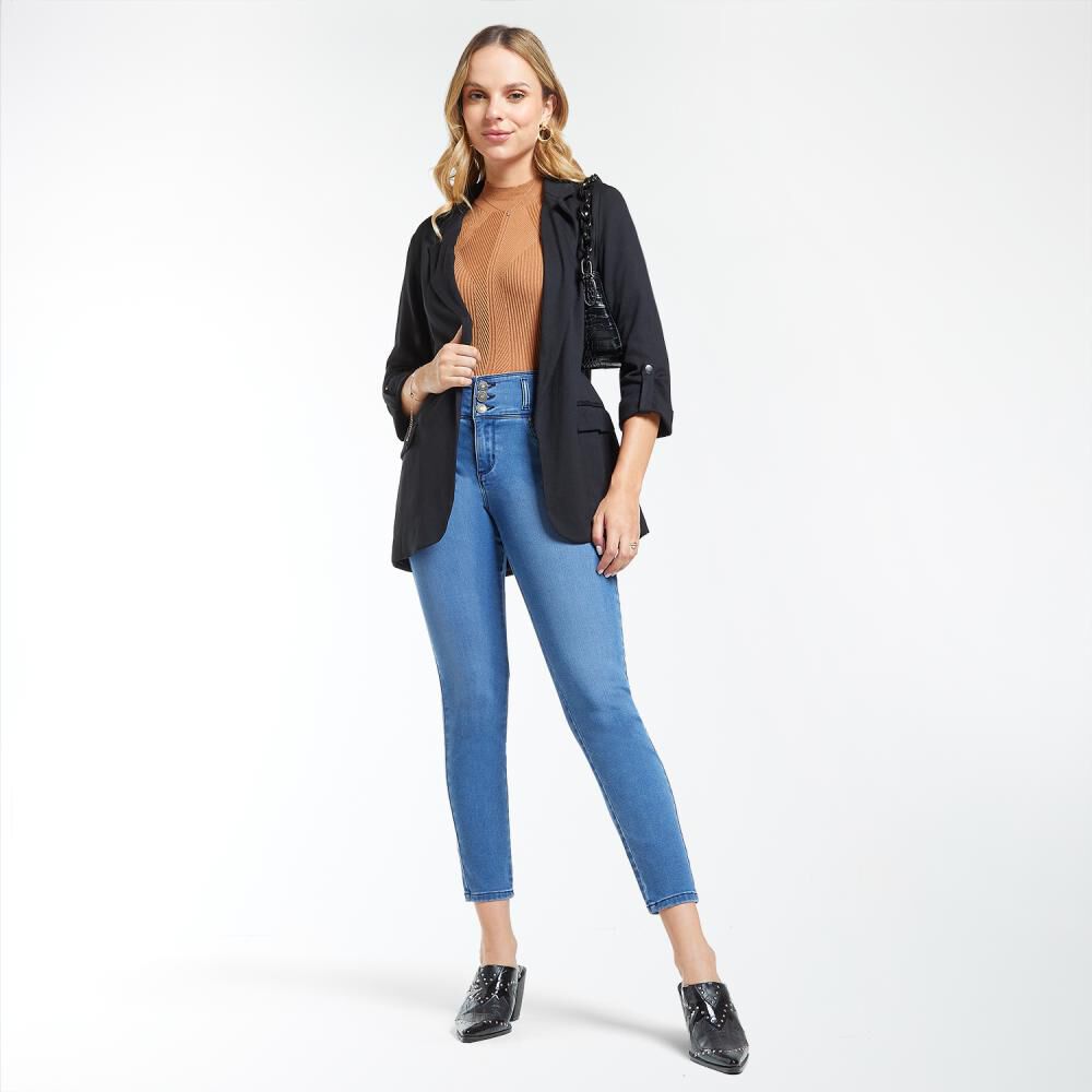 Jeans Tiro Medio Escultural Push Up Mujer Kimera image number 1.0