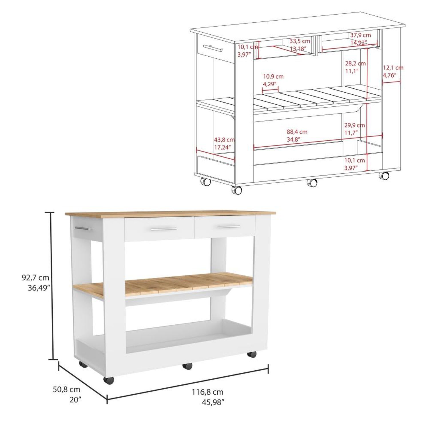 Mueble De Cocina Tuhome Cala / 2 Cajones image number 1.0
