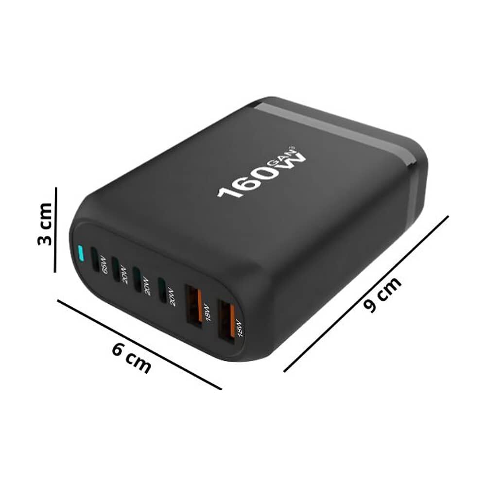 Cargador Adaptador Puertos Multiples Carga Rapida 160w image number 1.0