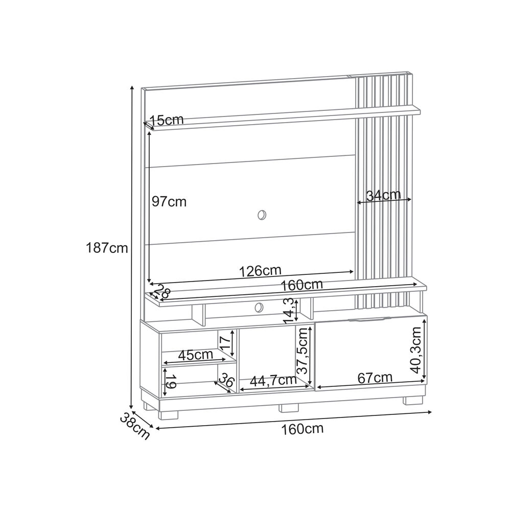 Home Tv Oslo 55" 160x187x38 Cm image number 1.0
