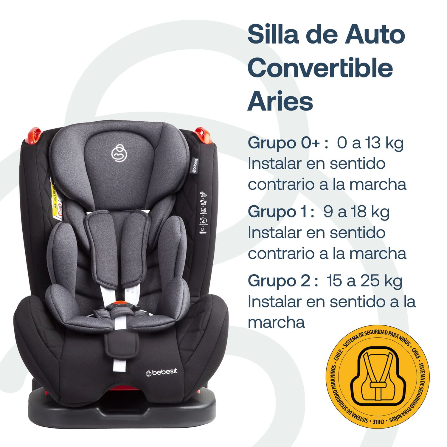 Silla De Auto Aries Dark Grey image number 7.0