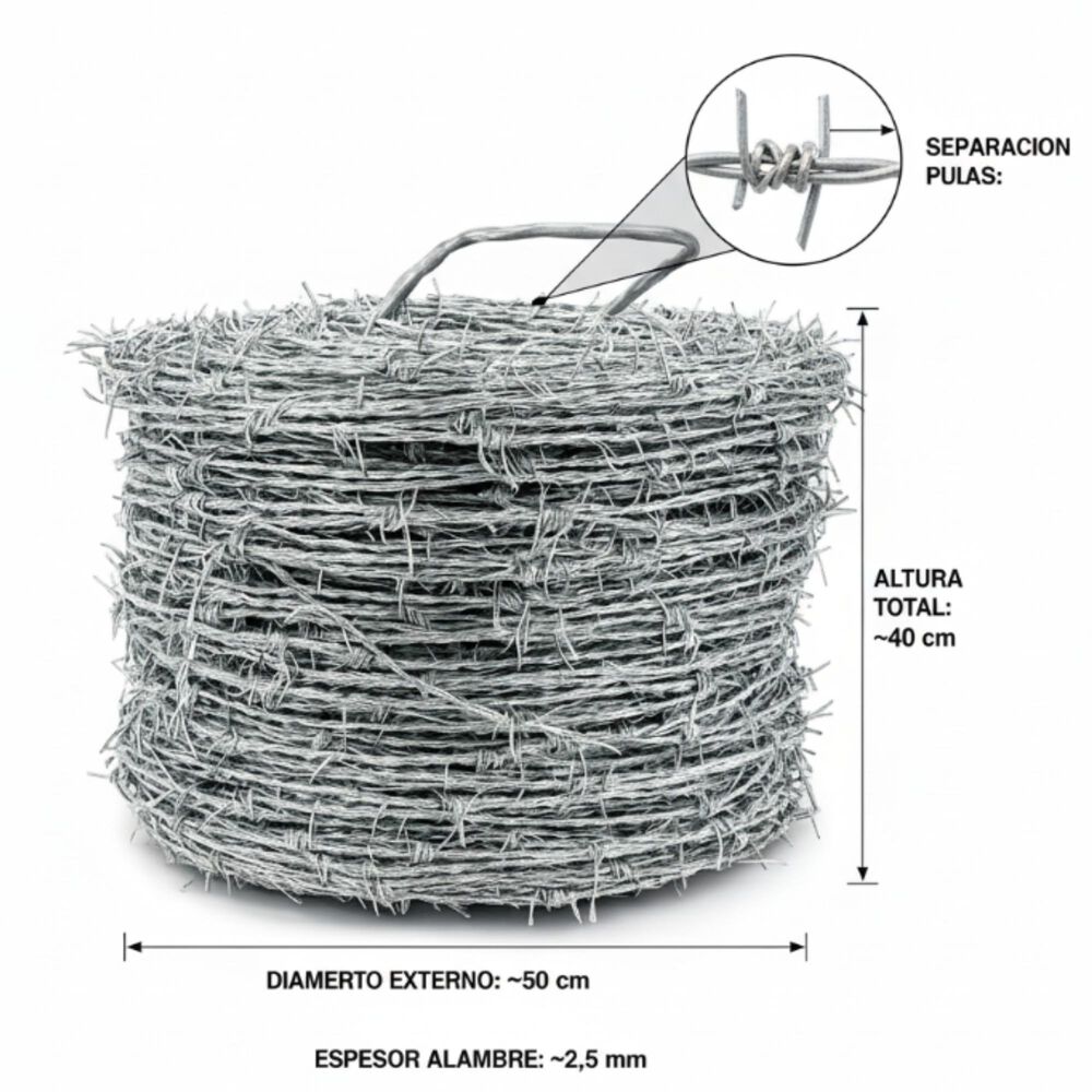 Alambre Puas Galvanizado Rollo 14 X 100mt Alta Resistencia image number 3.0