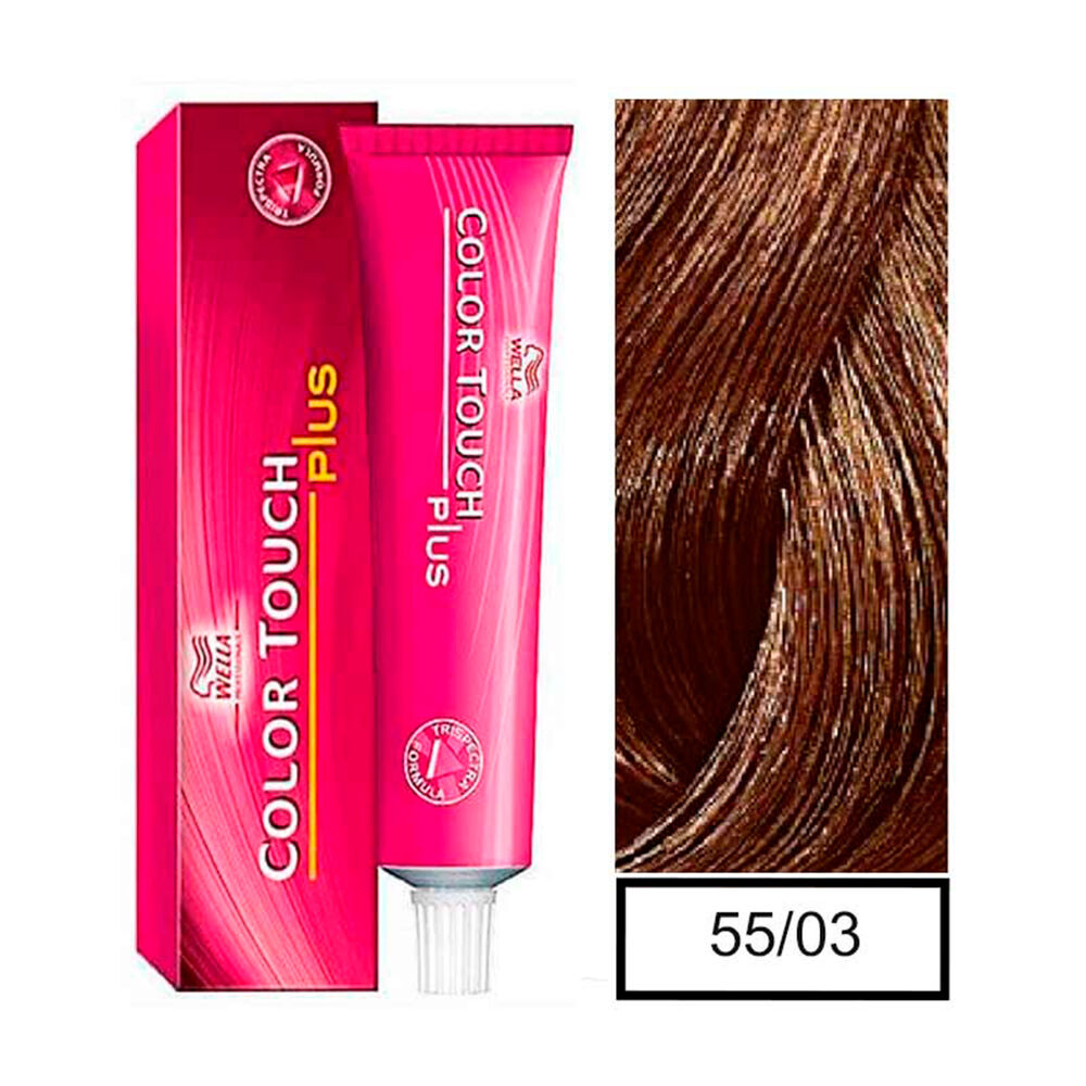 Wella - Tintura Semipermanente Color Touch Plus 55/03 Castaño Claro Intenso Natural Dorado 60 Ml + Peróxido En Crema De 1,9% image number 0.0
