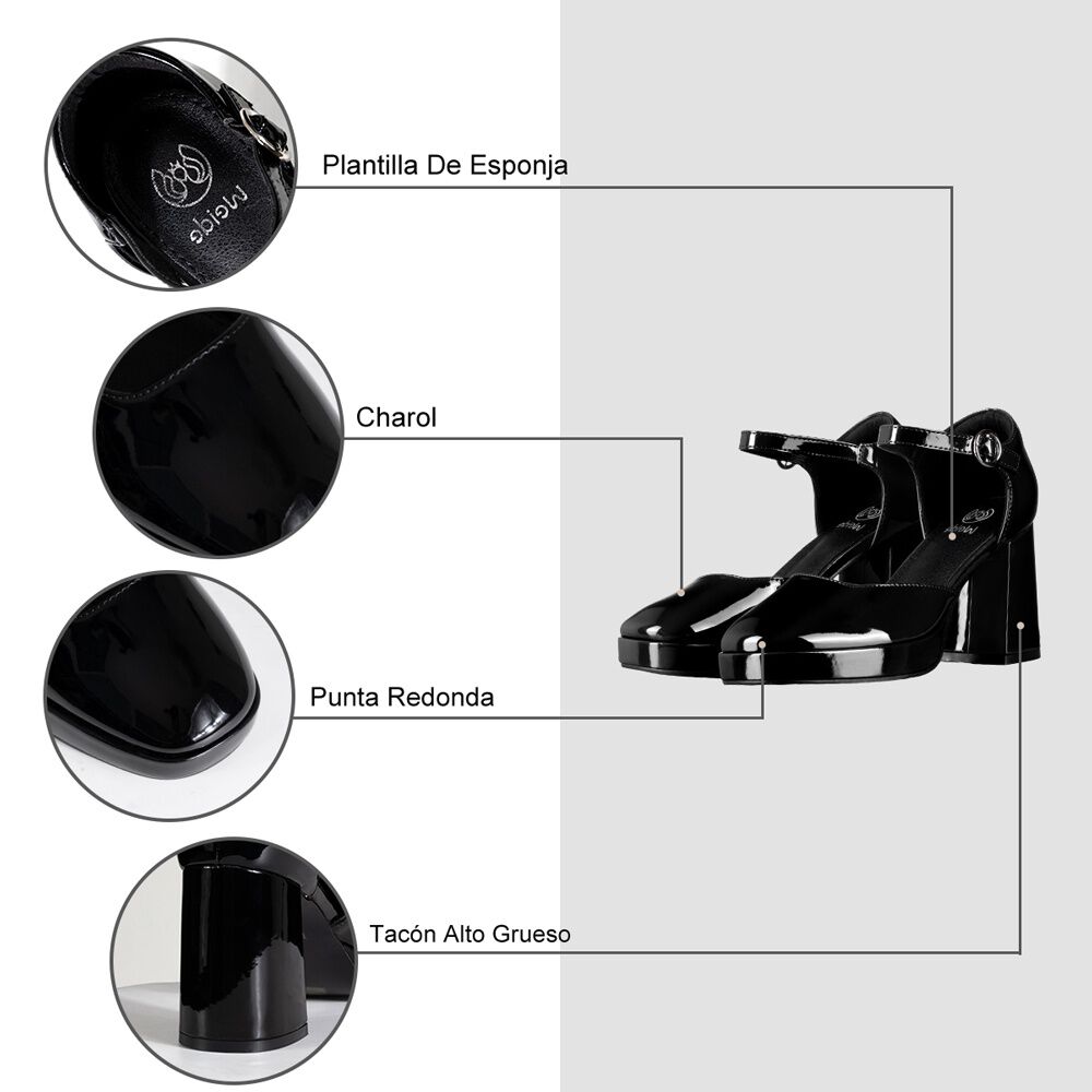 Zapato Mary Jane Tacones Elegante Charol Mujer Weide Yl83 image number 7.0