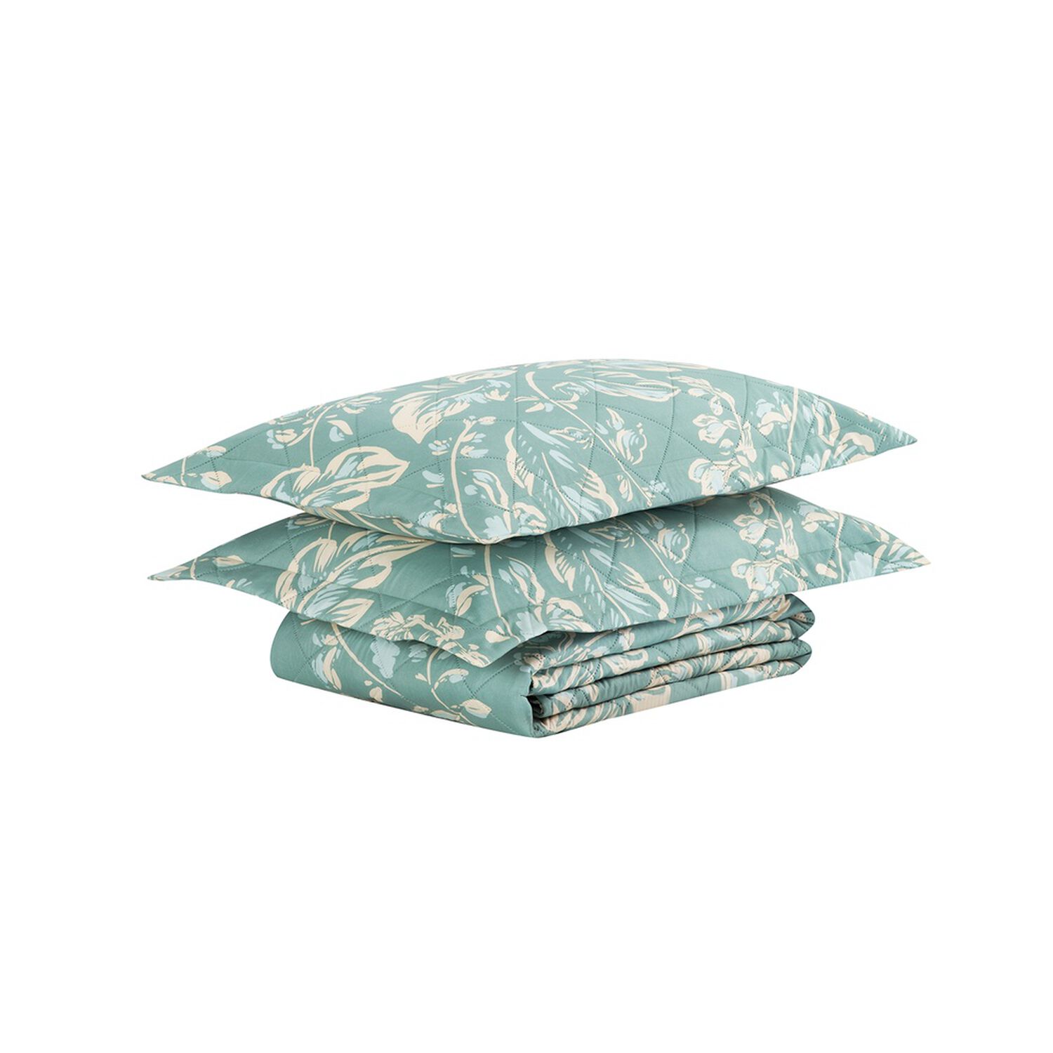 Quilt Andes Estampado Hojas Aqua 1.5 Pl image number 3.0