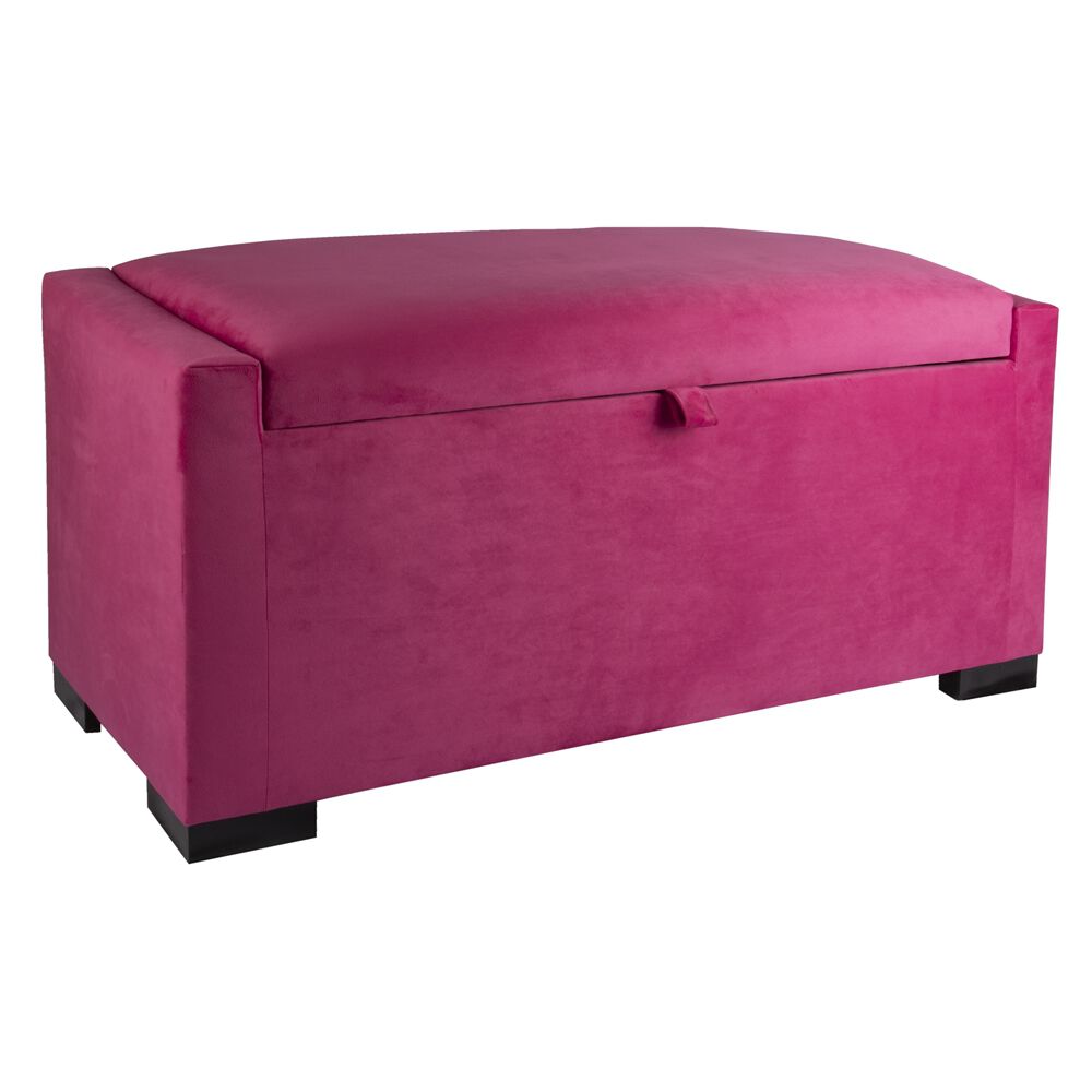 Banqueta Con Baúl Leyzy Fucsia Felpa 40x55x105 Cm Máxima Design image number 1.0