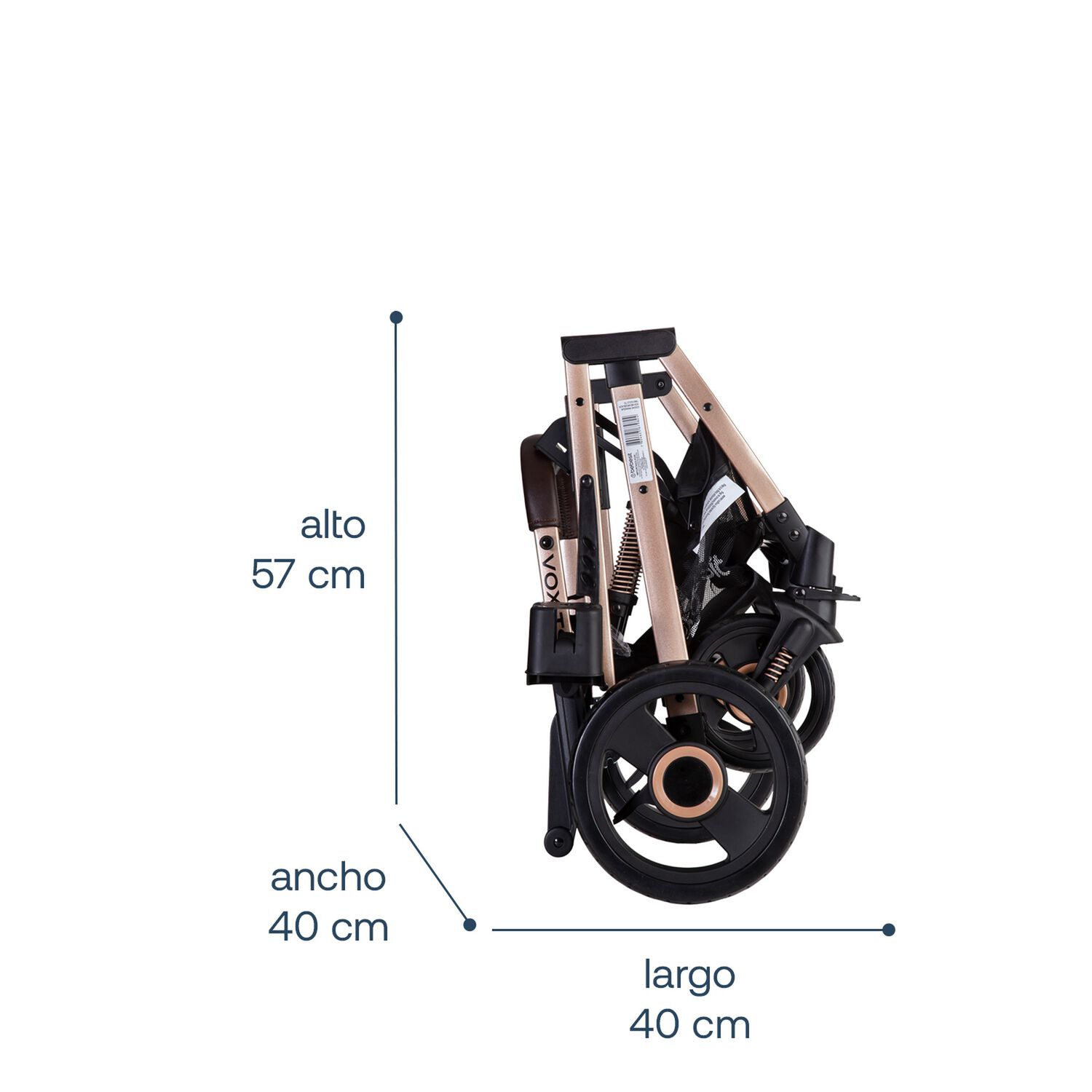 Coche Cuna Paseo Vox Gold Negro Bebesit image number 7.0