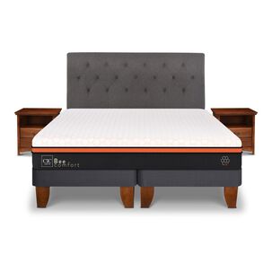 Cama Europea Cic Bee Comfort / 2 Plazas / Base Dividida + Set De Maderas
