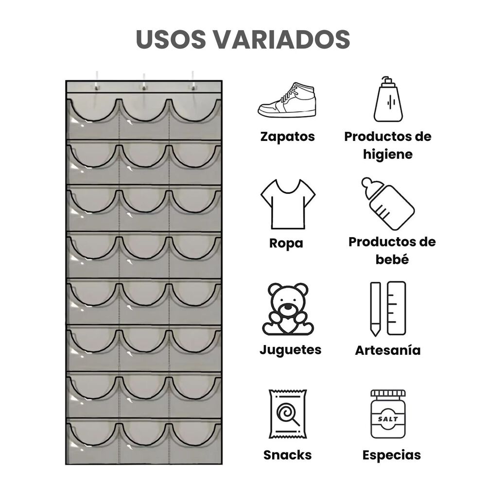 Organizador Colgante De 24 Gorras De Jockeys Para Puerta image number 2.0