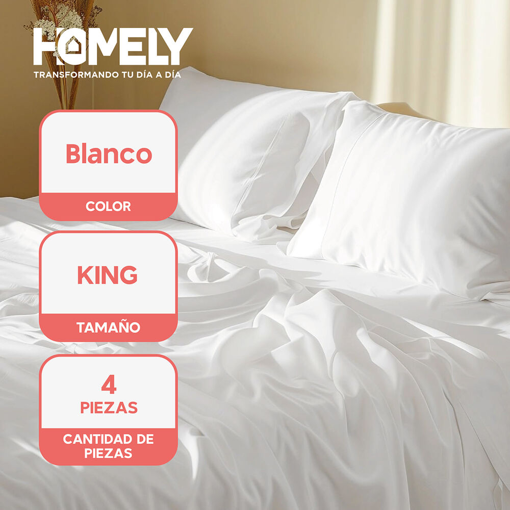 Juego De Sabanas King Homely 100 Gsm Suave 4 Piezas image number 1.0