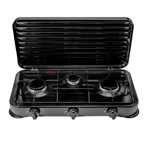 Cocina Encimera A Gas Licuado 3 Platos Negra