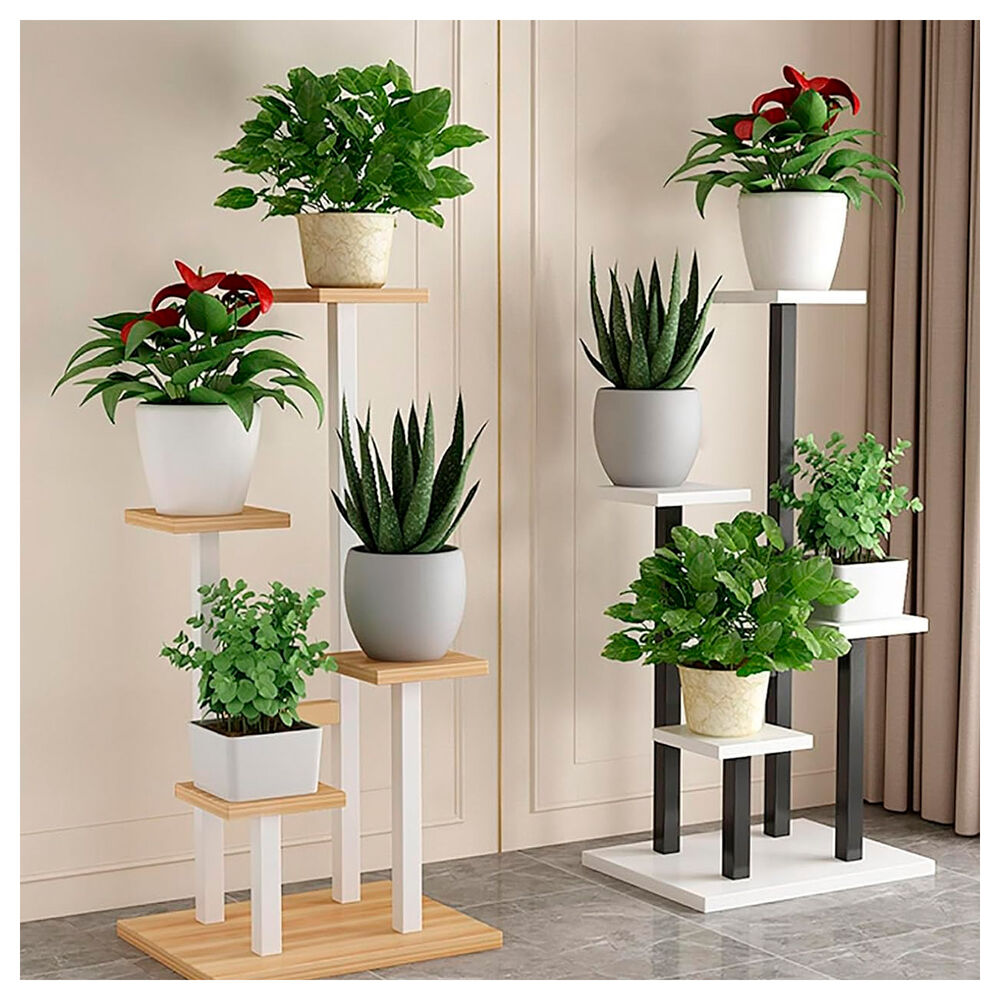 Estante Para Plantas De Madera Soporte Decorativo Multiuso image number 4.0