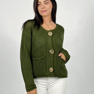 Sweater Lana Tejido Con Botones Grandes