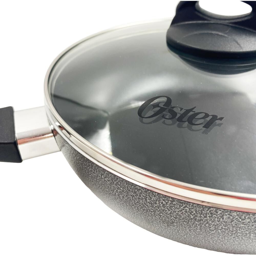 Wok Aluminio Con Tapa Bastone Oster / 24.5 Cm / 2 Piezas image number 3.0