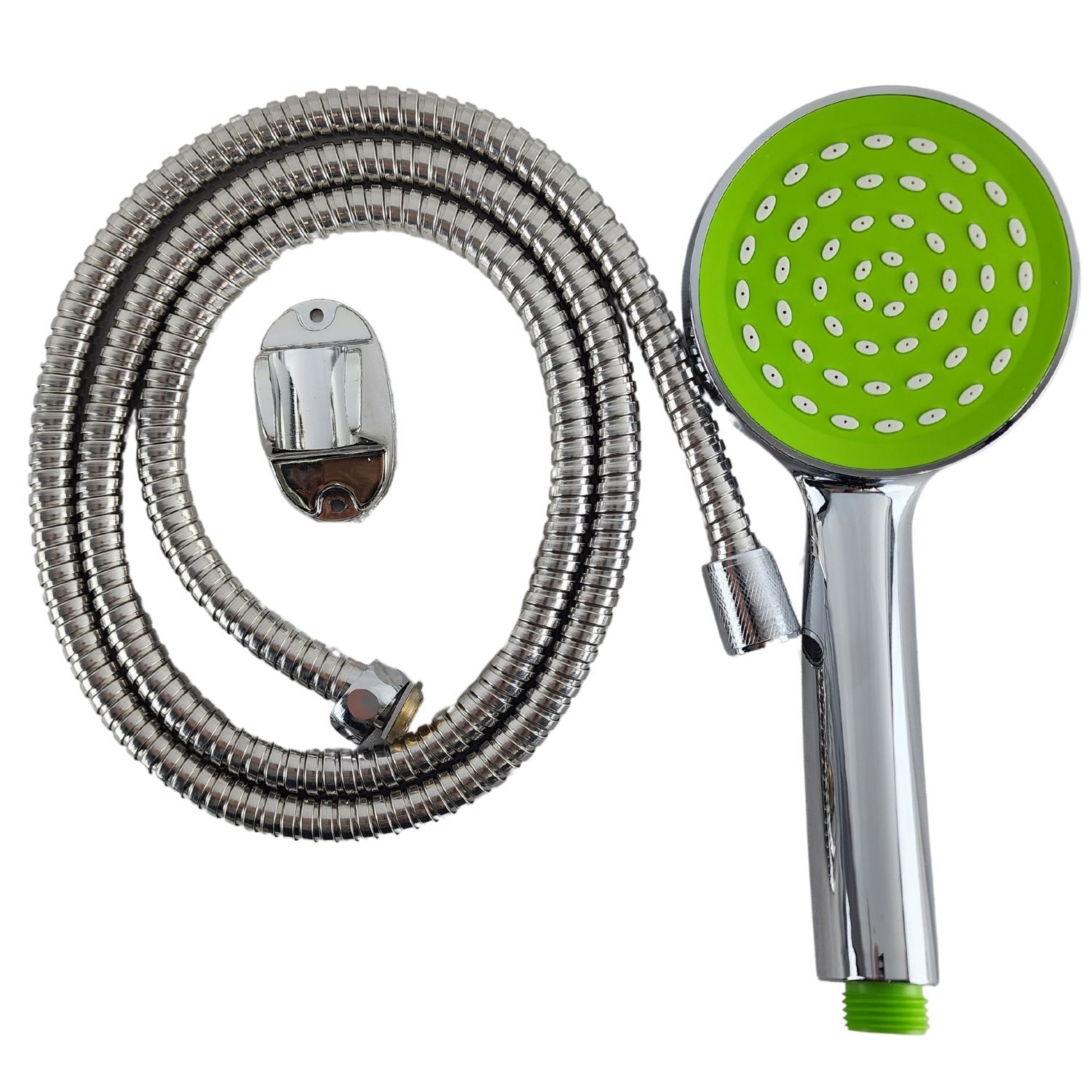 Pack Manguera Flexible 150cm Soporte Mango Ducha Verde image number 0.0