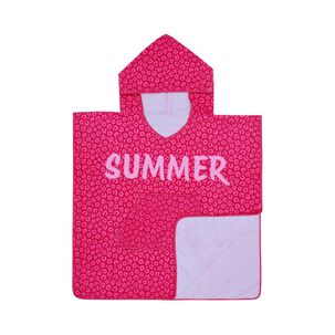 Toalla Playa Capucha Casaideal Kids Pink / 75 X 150 Cm