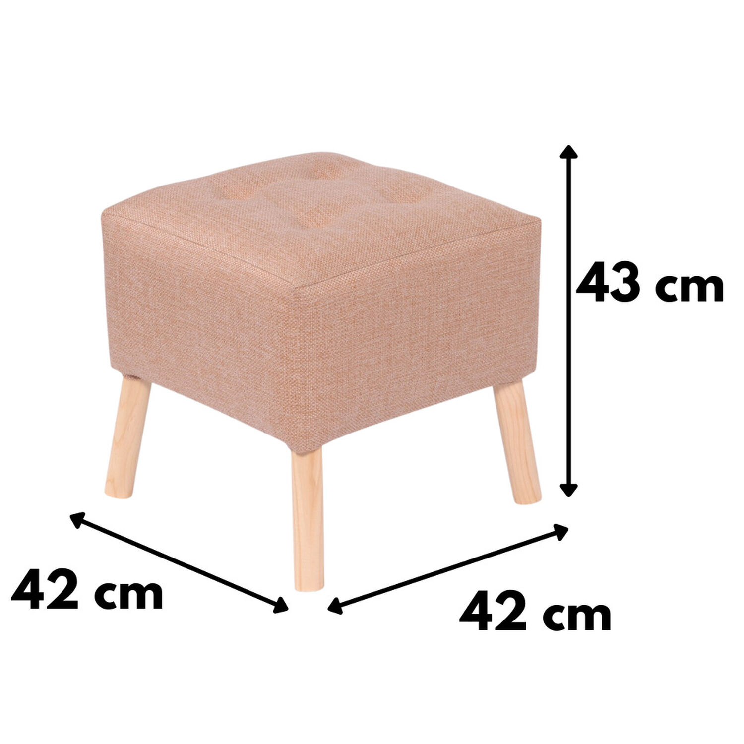 Pouf Alemania Beige Omega 42x42x43 Cm M&aacute;xima Design image number 4.0