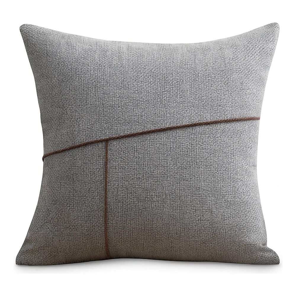 Pack De 02 Fundas De Cojin - Chenille Detalle En Yute 45x45cm Gris image number 0.0