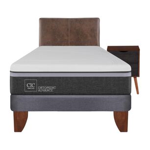 Cama Europea Cic Ortopedic Advance / 1.5 Plazas / Base Normal + Set De Maderas