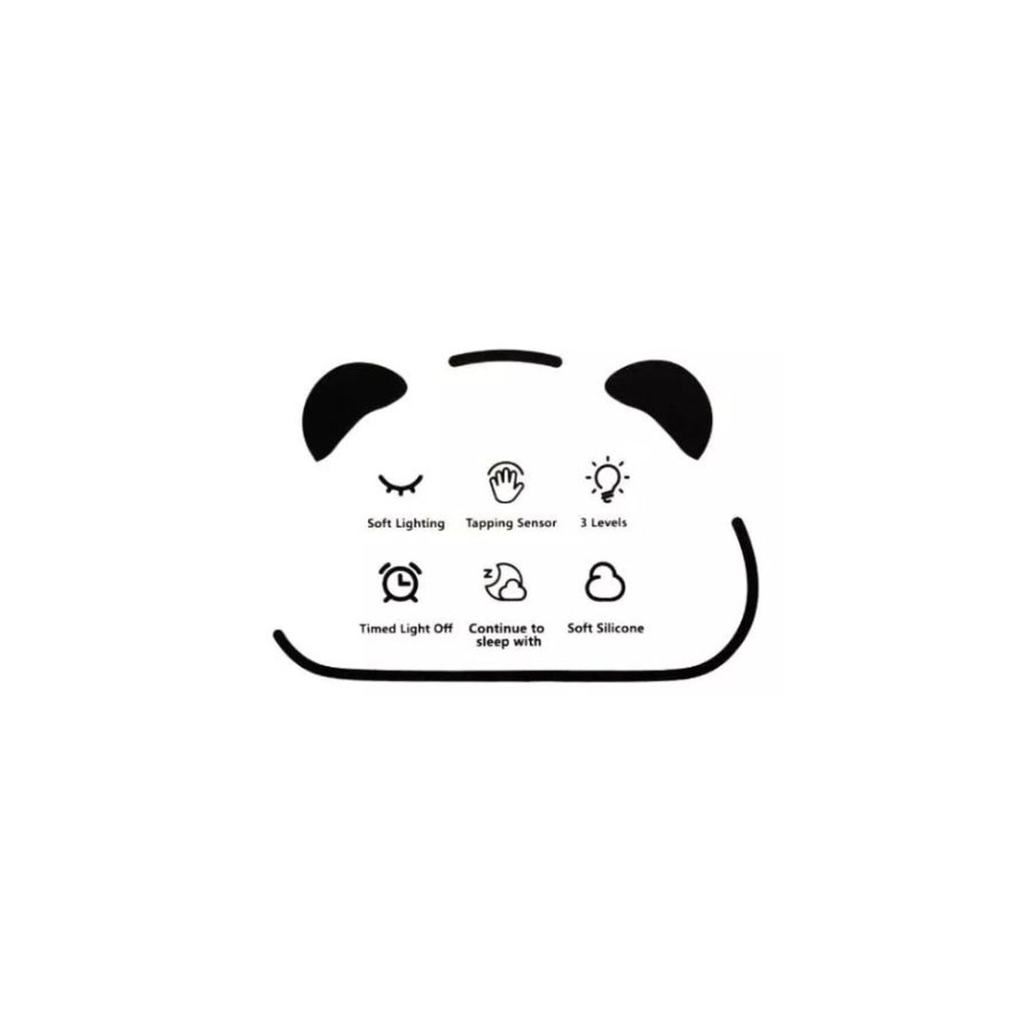Lampara Velador Dise&ntilde;o De Panda Con Luz Led image number 2.0