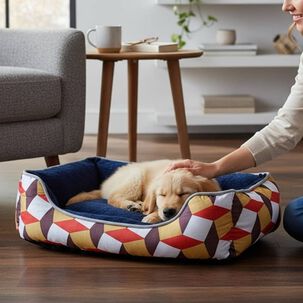 Cama Para Mascotas Espuma - Talla M (tricolor Cafe)
