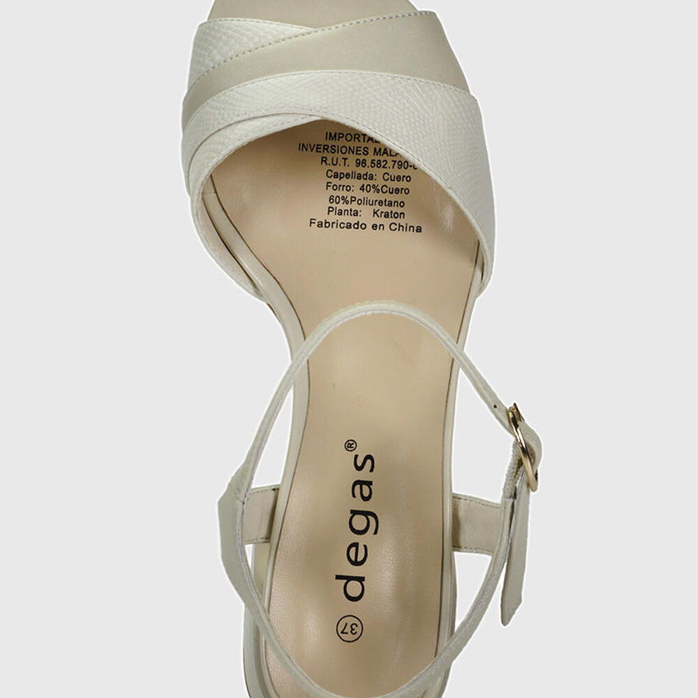 Sandalia Cuero Maur Crema image number 6.0