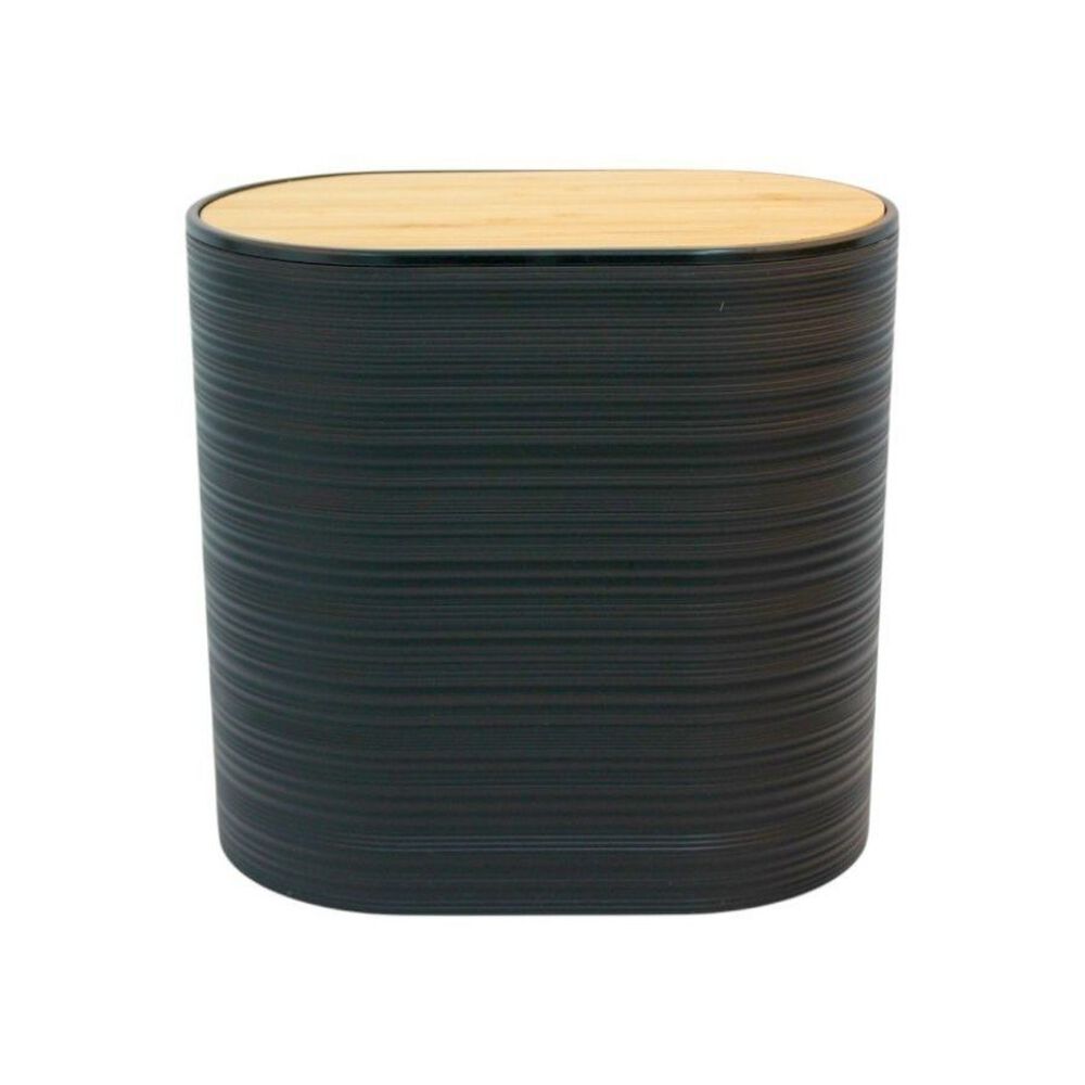 Cesto De Basura Oval Negro 24x22.5 Cm image number 0.0