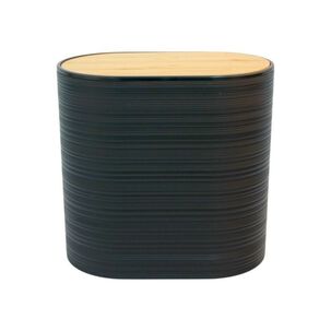 Cesto De Basura Oval Negro 24x22.5 Cm