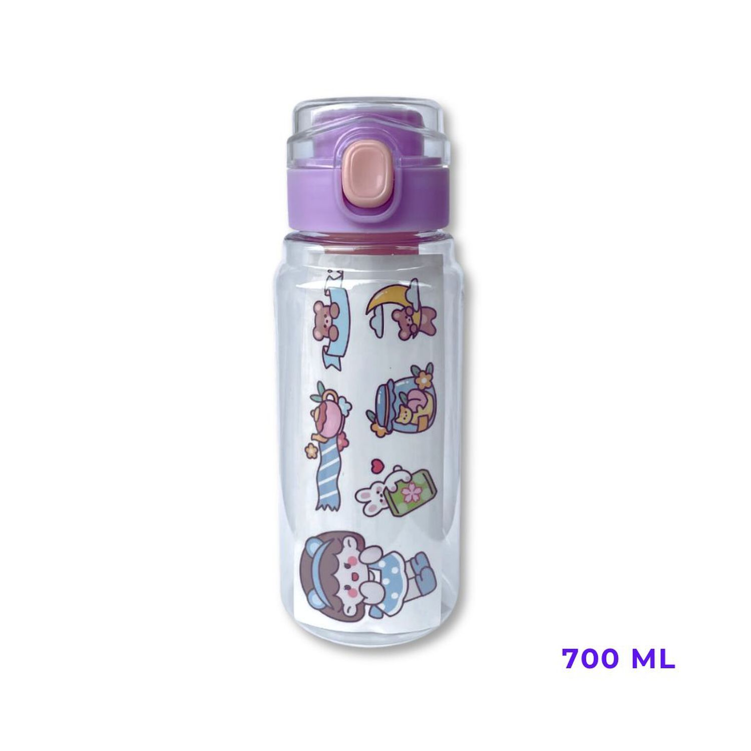 Botella De Pl&aacute;stico Con Filtro Escolar Stickers Decorativo 700ml Surtido image number 2.0