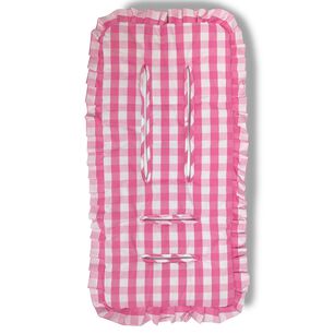 Coj&iacute;n Universal Coche Paseo Dise&ntilde;o Cuadros Rosado 40 X 80 Cm