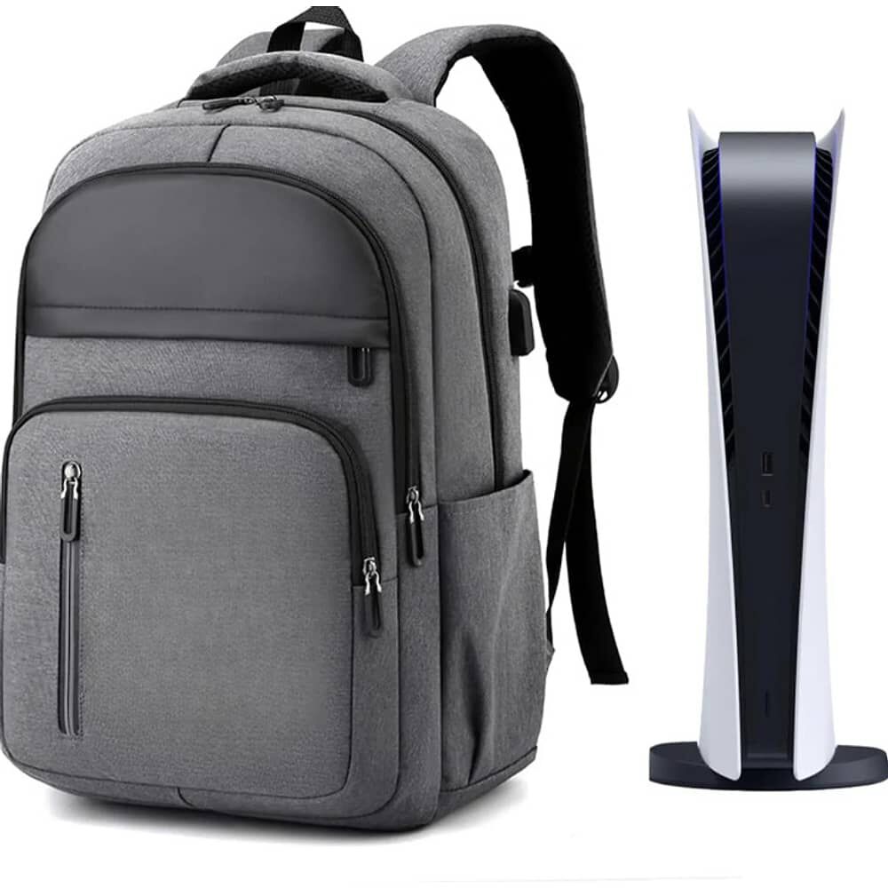 Bolso Mochila Transporte Antigolpes Para Playstation 5 Ps5 Gris Elegante image number 0.0