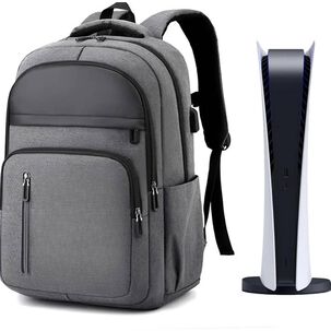 Bolso Mochila Transporte Antigolpes Para Playstation 5 Ps5 Gris Elegante