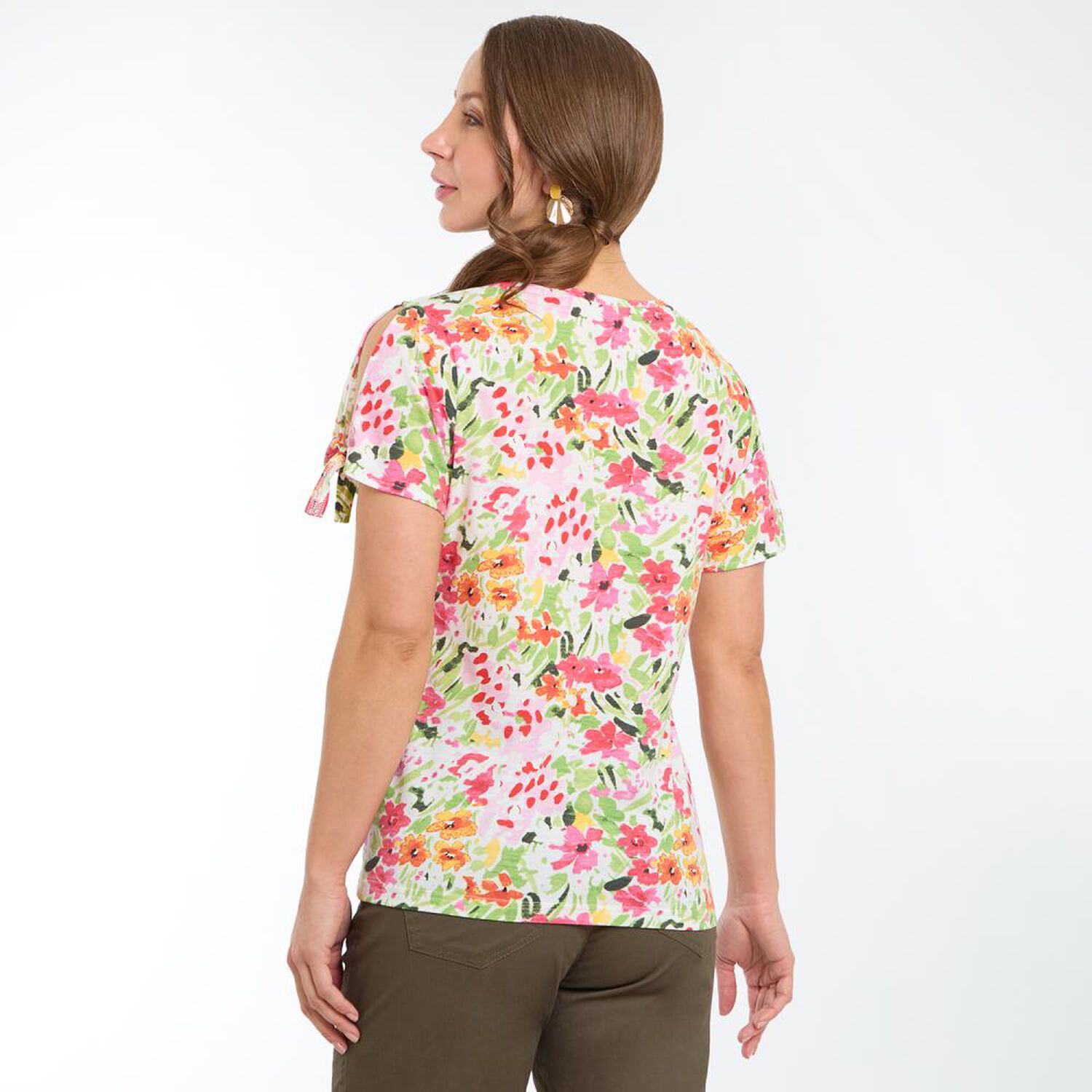 Polera Print Manga Corta Con Amarras Cuello Redondo Mujer Geeps image number 3.0