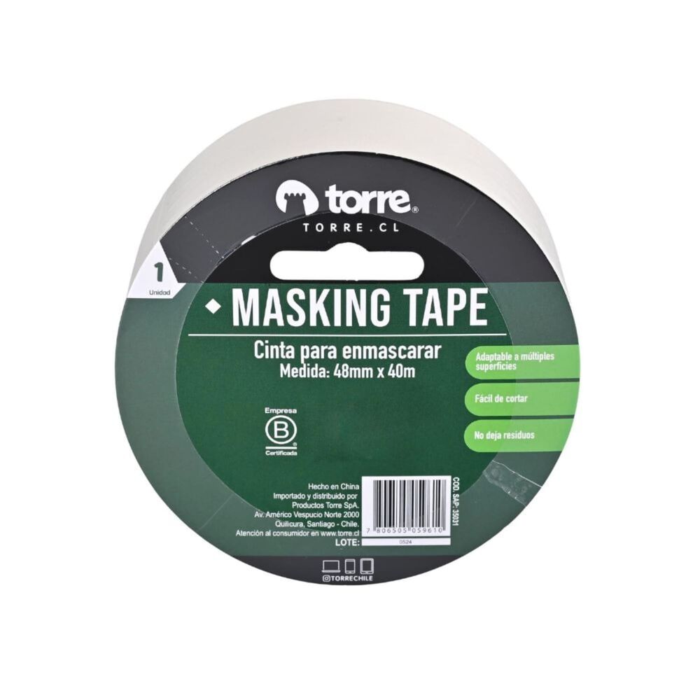 Cinta Masking Tape Crema 48mm. X40m. Torre image number 1.0