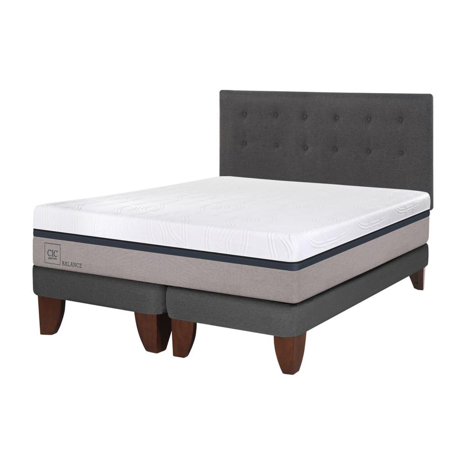 Cama Europea Cic Balance / 2 Plazas / Base Dividida  + Respaldo image number 1.0