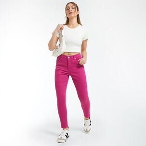 Jeans Color Tiro Alto Super Skinny Mujer Freedom